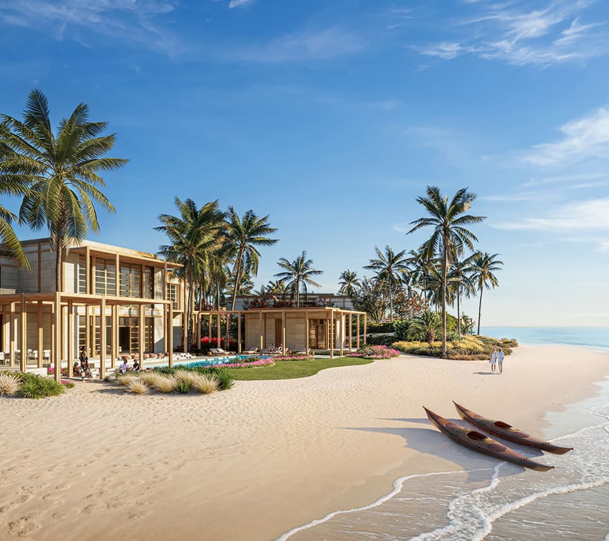 Beachfront villas